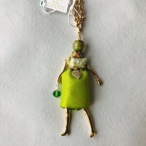 Murano Glass cc zecchin woman head doll   necklace 18" / Pendant Made in Italy